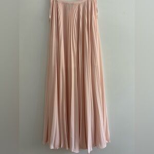 Long Pink Pleated Skirt